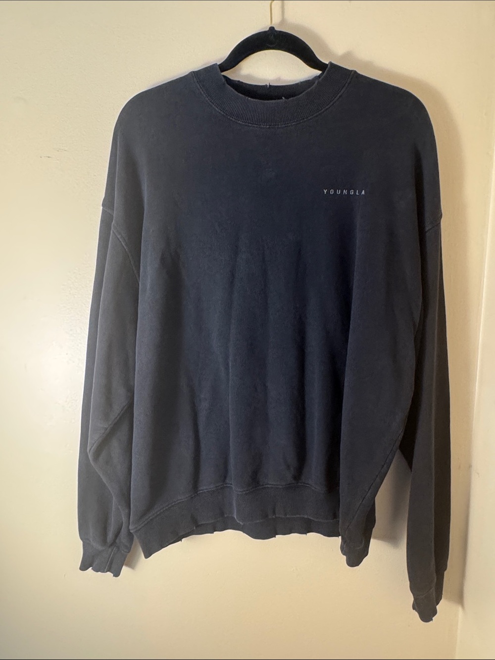 YoungLA Black Crewneck Pullover Sweater